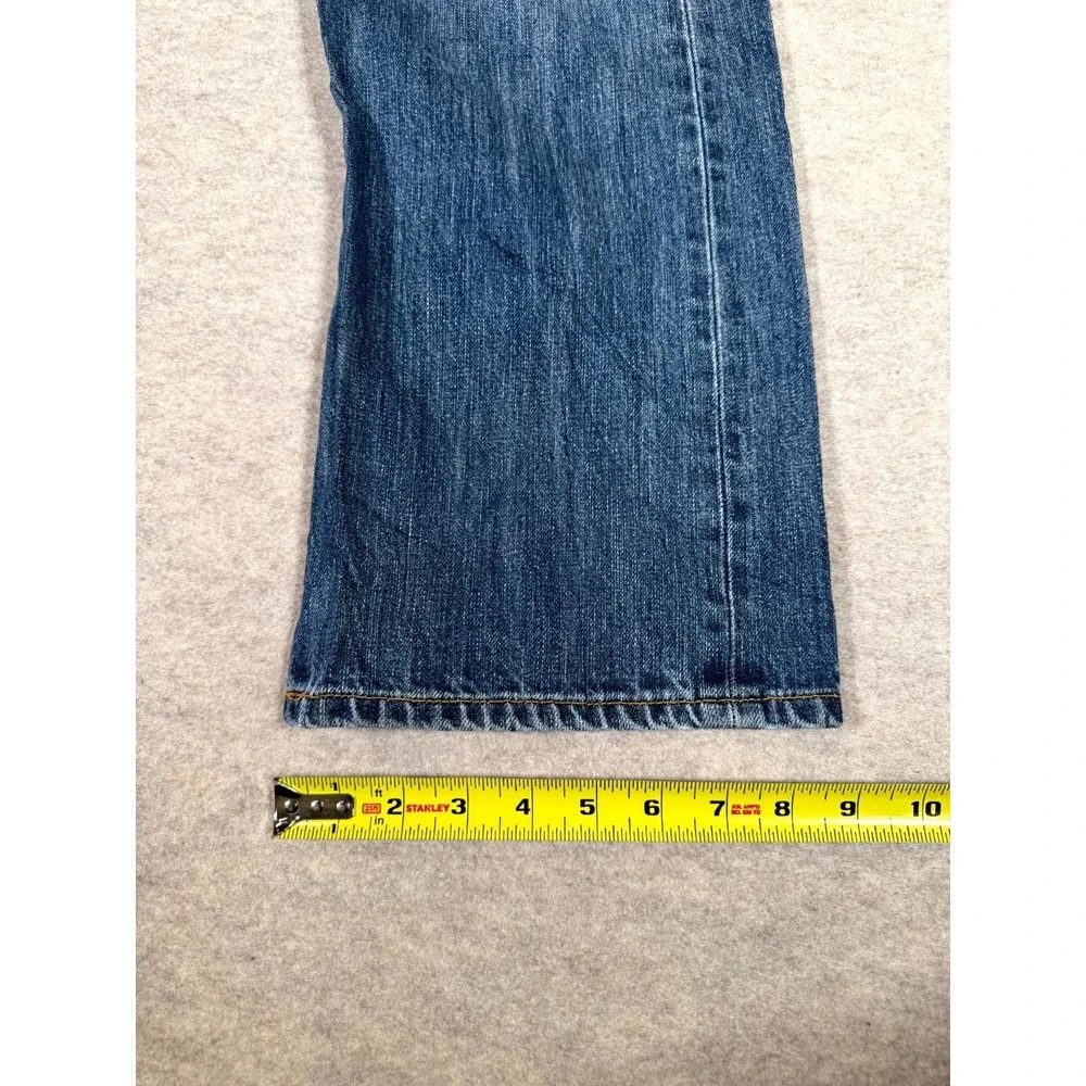 Levis 501 Original Jeans Men 38x32 Blue Whiskered Denim Straight Leg Cotton Logo